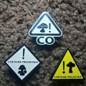 Colorado Glow Mushroom Warning Sign Pins By Husk And Hemp